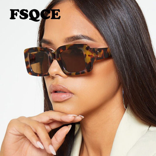 Vintage Sunglasses Fashion Rectangle Shades for Women Retro Unique Square Brand Designer Big Frame Sun Glasses